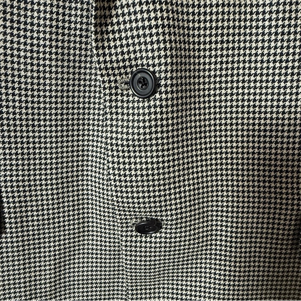 Hickey Freeman Blazer Men 44 Long Black Houndstooth Silk Wool Suit Coat Jacket - Picture 2 of 8